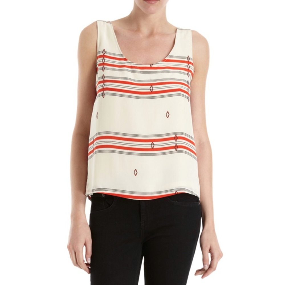 Joie Silk Navajo Tank in Fiery